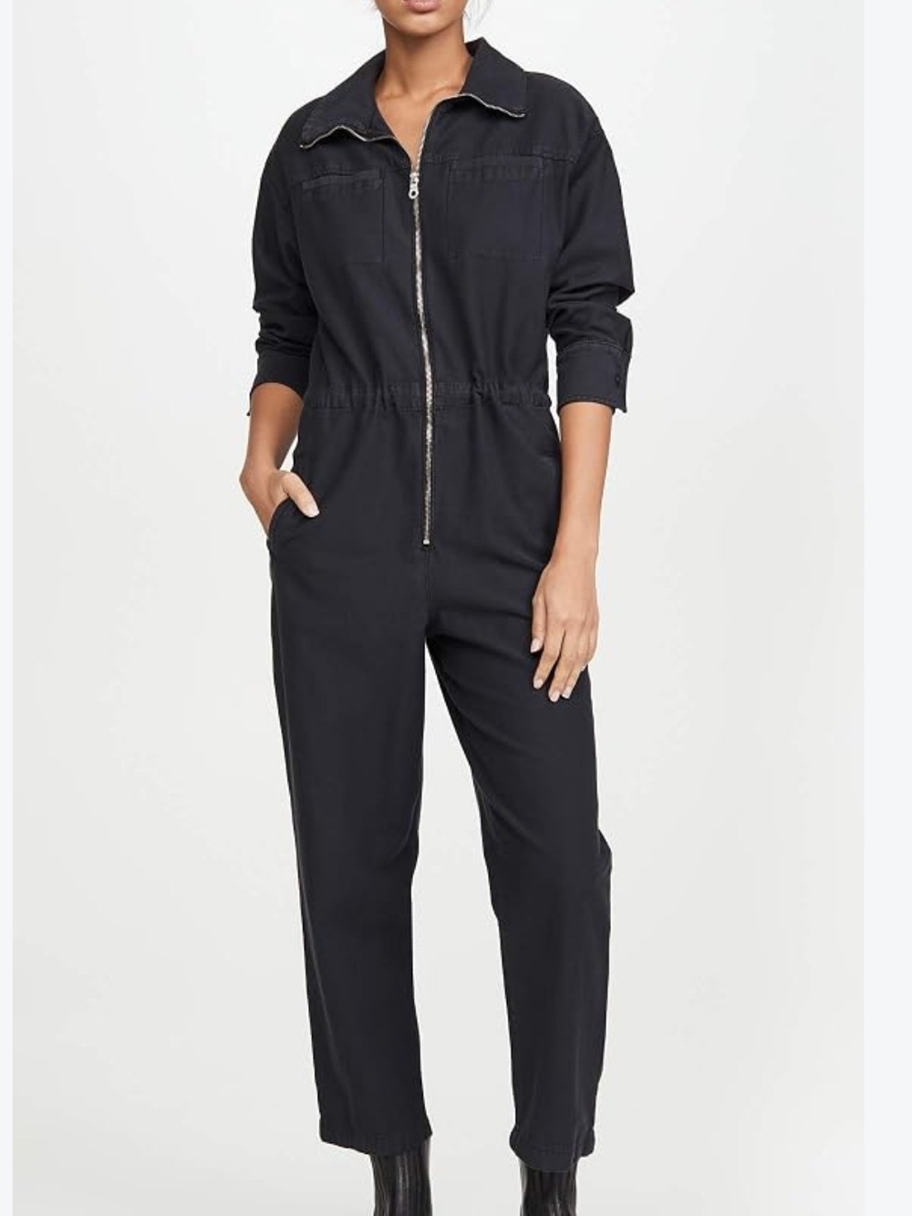 AG Adriano Goldschmied Controlla Boilersuit in Sulfer Black Size XS